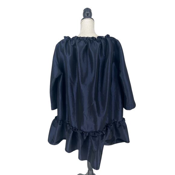 Kika Vargas Silk Chiara Day Dress in Navy - Picture 10 of 12